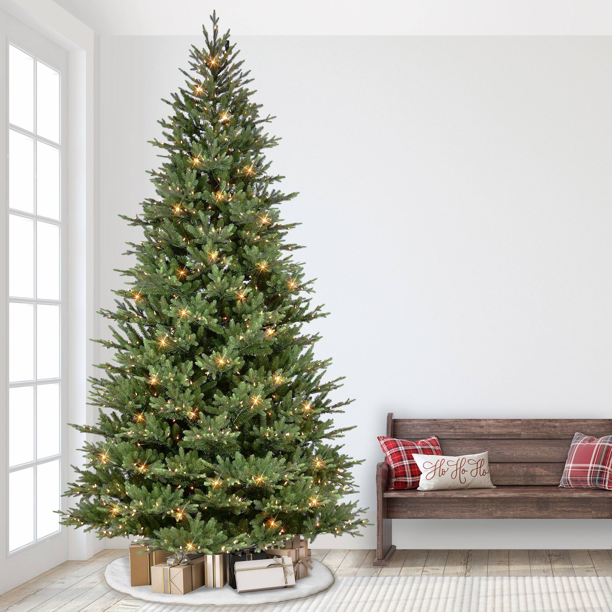 10ft. Pre-Lit Balsam Artificial Fir Tree, Clear LED Lights